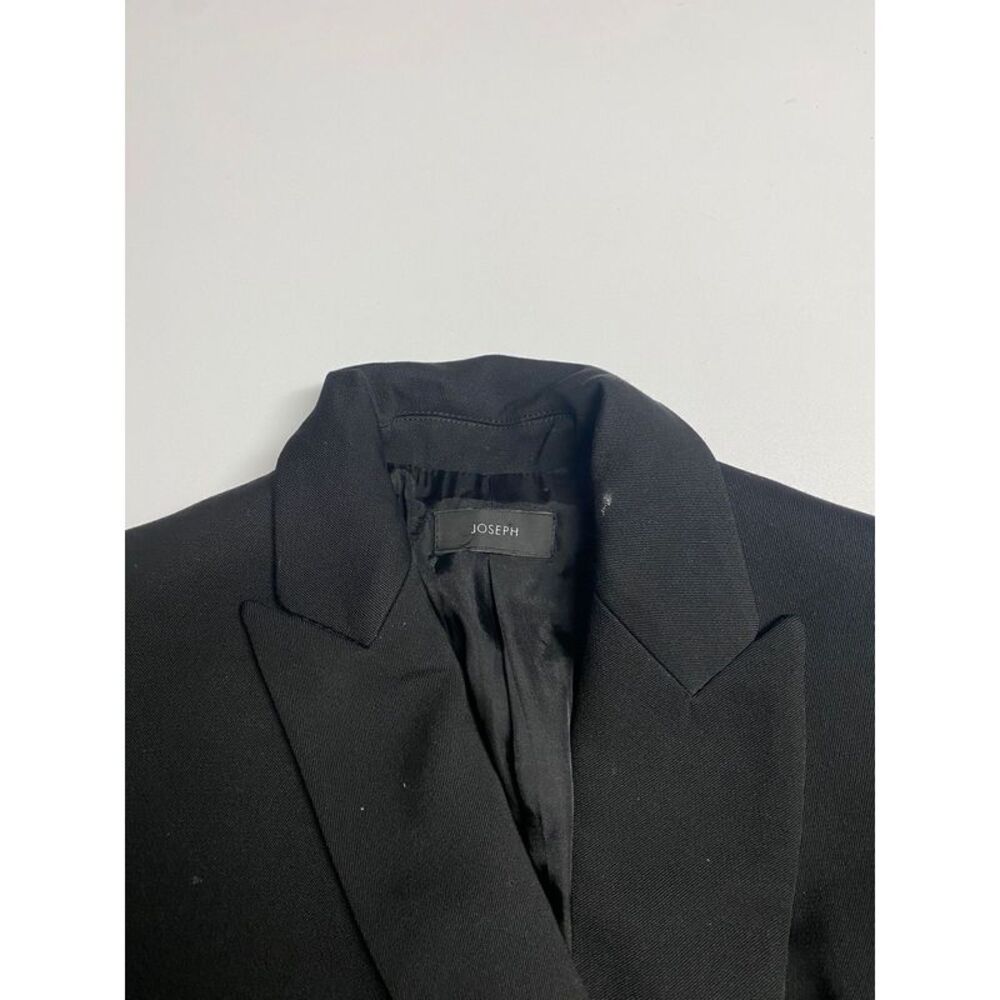 Joseph Ruffled Coat in Black Wool - Picture 4 of 8